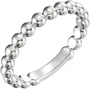 [JewelryWeb] 925 Sterling Silver Stackable Bead Ring Size 6.5-Stackable-Ring for Women in