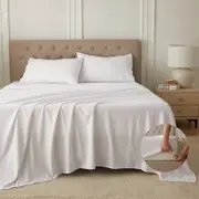 2000TC 100% Washed Cotton Ultra SOFT Bed Sheet Set/Quilt Covers Set Queen King Double
