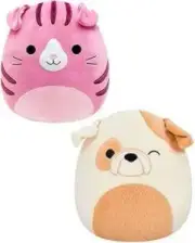 Squishmallows 8"" Flip-A-Mallow Brock The Bulldog and Geraldine The Cat, Medium