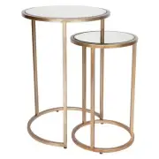 Cafe Lighting & Living Serene Nesting Side Tables (Antique Gold) - 41cm x 60cm