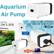 Dynamic Power 2x 90L/H Power Aquarium Air Pump Fish Tank Filter Healthy Water