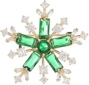 [BBirtyQV] Colorful Zircon Inlaid Snowflake Brooch Personality Suit Accessories Women'S Cardigan Anti-Peeping Pin
