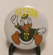 3" Button Badge Pin ~ OREGON DUCKS ~ Team Mascot Button ~ NEW