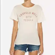 Wildfox Women’s Travels well with Tequila Keke T-shirt Tee XS $78 Cotton NWT