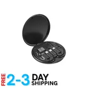 Ultra-Thin Data Cable Storage Box with SIM Slots & Multi-Function USB Adapter