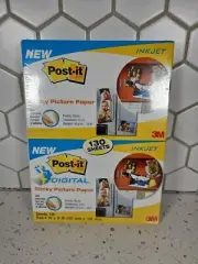 3M Post-It Digital Sticky Picture Paper●1●4" x 6"●Matte●Factory-Sealed- 130