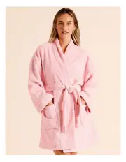 [Vue] Pinstripe Bath Robe in Pink