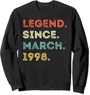 [X.Style] 25 Years Old Legend Since March 1998 25th Birthday Sweatshirt ds640 Sweatshirt (S) Black