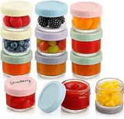 [12-Pack] 120ml Glass Food Storage Containers with Lids – Reusable, Airtight & BPA-Free – Microwave & Freezer Safe – Ideal for Baby Food, Fruits, Veggies, Snacks & Purees (6×6.1cm)