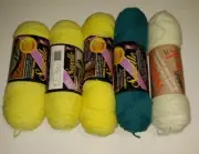 5 skeins of multicolor Caron Sayelle, Wintuck 100% acrylic yarn
