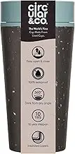 Circular and Co Leakproof Reusable Coffee Cup 12oz/340ml - The World's First Travel Mug Made from Recycled Coffee Cups, 100% Leak-Proof, Sustainable & Insulated (Black & Faraway Blue)