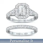 Forever & Ever Personalised Engraved Bridal Ring Set