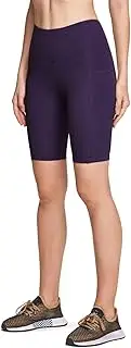 [ATIKA] Women’s High Waist Bike Shorts with Pocket, Stretchy Workout Yoga Shorts, Athletic Compression Fit for Gym Pilates Training