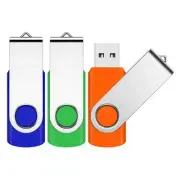 4GB Flash Drive, 3 Pack Swivel Data Storage USB Flash Drive USB 2.0 Flash Dri...