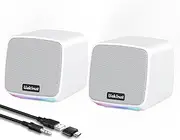 Uakinat Computer Speakers,Computer Speakers for Desktop PC,Desktop Speakers(White)