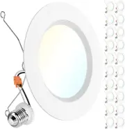 Sunco 20 Pack LED Recessed 6 Inch, High Brightness 1700 LM, Selectable CCT 2700K