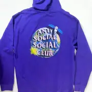 Anti Social Social Club ASSC Hoodie Men Size Large Purple Earth Satellite Hoodie