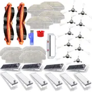 33pcs Replacements for Mijia STYTJO2YM Viomi V2 V2 Pro V3 Vacuum Cleaner Parts Main Brushes*2 Main Brush Cover*1 Side Brushes*10 HEPA Filters*6 Activa