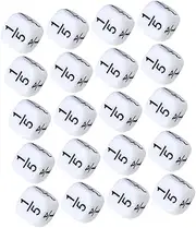 Vaguelly 20pcs Mathematics Game Dice Place Value Dice Teaching Numbers Classroom Fraction Multifunctional Polyhedral Math Math Teaching Aid Learning Aid Plastic White