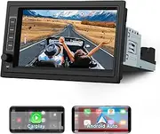 7 inch Car Stereo Android 1 Din 2+32GB with Wireless CarPlay Android Auto GPS Navigation FM Bluetooth WiFi USB Mirror Link
