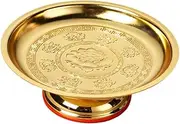 WeiLaiKeQi Fruit Bowl Buddhist Plate Centerpiece Holder Bowl Offering Bowl for Worship Buddha, 7 inch