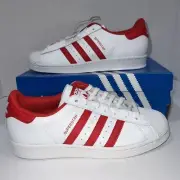 Size 9 - adidas Superstar White Vivid Red