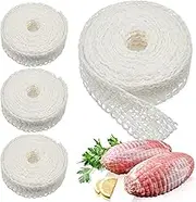 Boyiee 4 Rolls Meat Netting Roll, Size 16 Elastic Smoked Meat Poultry Ham Netting Butcher Twine Cooking String to Tie Making Smoking Drying Ham Sausage