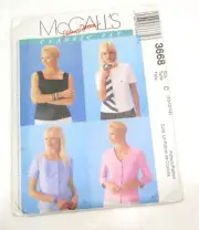 McCall's Sewing Pattern 3668 Misess' Shirts Princess Seams 4 Styles Sizes 10-14