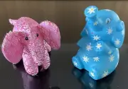Conrad Bangkok Hotel / Plush Pink Elephant & Rubber Blue Elephant