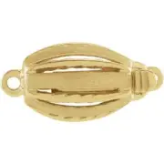 14K White Yellow Gold or Silver 16mm Fish Hook Filigree Long Clasp Single Strand