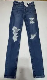 American Eagle Distressed Next Level Stretch Hi-Rise Jegging 2L/26W NWT $59.95