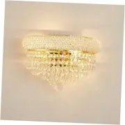 2-Lights Crystal Icicle Prisms Drops Wall Sconce Light for Crystal Icicle-Gold