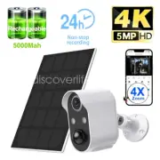 4PCS 4K HD Security IP Camera Solar Battery Powered WiFi CCTV Home Security Cam