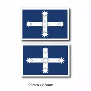 2x Aussie Eureka Flag, vinyl sticker decal car australia decal 95mm x 63mm