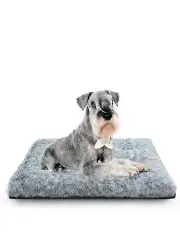 Washable Anti-Slip Bed Dog Crate Bed for Dogs and Cats Plush Soft Grey 30X19