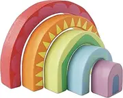 Le Toy Van - Educational Rainbow Wooden Montessori Stacking Tunnel Toy | Baby Educational Wood Toy | Learning Activity Toys for Toddlers Development