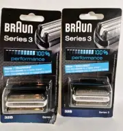 Lot 2 Braun Series 3 32B Replacement Shaving Head Cassette New Has Shelf Wear