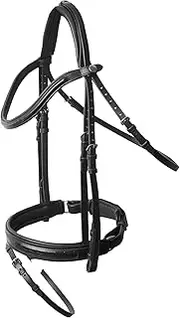 HORZE Smoky Twilight Anatomic Bridle with Curved Browband - Black - Warmblood