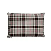 Grays, Red And White Tartan Lumbar With Microgel Feather-Like Insert Pillow