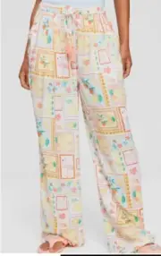 BNWT PETER ALEXANDER VACAY FRUITS VISCOSE WIDE LEG PYJAMA PANTS SIZE L