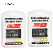 2x Battery for Original Nintendo DS -NTR-001 / NTR-003 -850mAh -Free Screwdriver