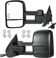 X AUTOHAUX 1 Pair Tow Mirrors Power Heated View Trailer Towing Side Mirrors for Chevy Silverado for GMC Sierra 1500 2014-2018