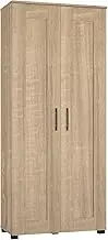 Storage Pantry Cabinet Unit, 2 Door Broom Cupboard, Light Sonoma Oak