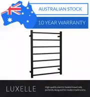 Heated Towel Rail / Rack - Matte Black Top Quality