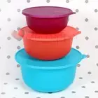 NEW Tupperware Bowl Set of 3 Bowls Aloha Serving Preparation Storage Purple Aqua
