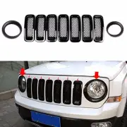 9pcs Front Grille Mesh Trim+Head Light Cover Trim Black For 2011-17 Jeep Patriot (for: Jeep)