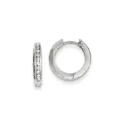 14k White Gold A Real Diamond hinged Earringss