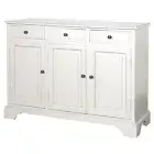 Hamptons Modern Buffet Sideboard Cabinet in White - 3 Sections