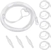 5 Pack Cannula Nasal 7 FT Super Soft Nasal Cannula Tubing for Oxygen Nose Tubing - High Flow, Kink Resistant, Highly Visible, Lightweight Tubing with 3 Pack Oxygen Tubing Connector