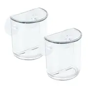 2x iDesign Classic Suction 8x4.5cm Cup Organiser Holder Bath Hanging Storage CLR